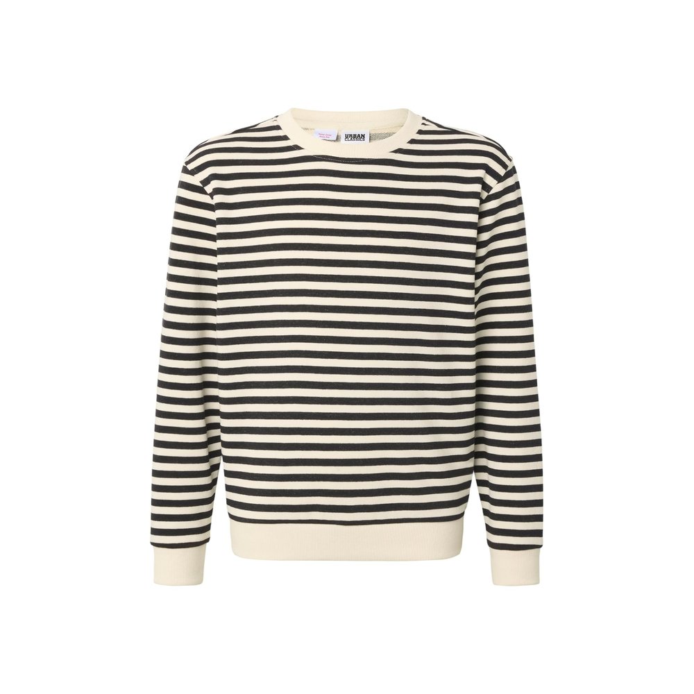 Urban Classics - Oversized Striped Crewneck Sweater/trui kinderen - Zwart/Creme
